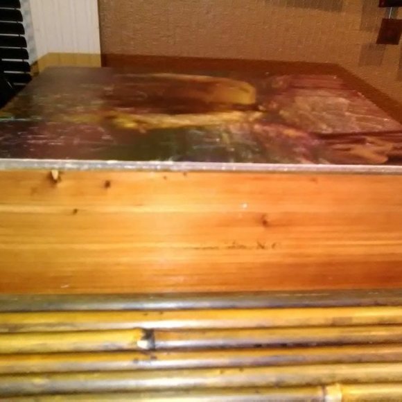 Vtg Cedar Jewelry Trinket Box from Great Smoky Mts w/Horse Picture on top - Picture 5 of 6